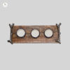 Wooden serving tray with 3 small wooden cups – rectangular mango wood platter for sauces, snacks, and dry fruits by Vilasita Gallery.