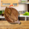 Wooden leaf shaped plate made from solid mango wood