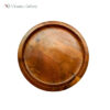 Wooden dinner plate set of 4 in rectangular design made from solid mango wood with natural brown finish for serving food.
